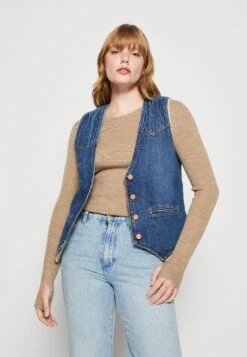 Wrangler Slim Vest - Veste Sans Manches - Dark Wash -Wrangler Promos Boutique 2233b1d7227041bb85d4ea950ade4b2f