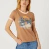 Wrangler Ringer Tee - T-Shirt Imprimé - Burro Brown