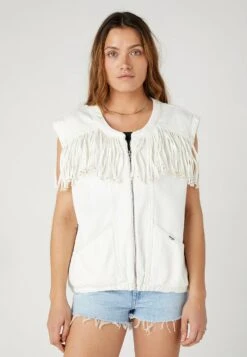 Wrangler Fringed - Veste Sans Manches - Vintage White