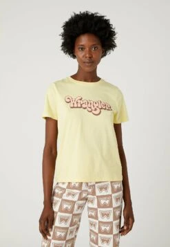 Wrangler Regular Tee - T-Shirt Imprimé - Pale Banana