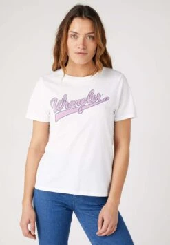 Wrangler Regular - T-Shirt Imprimé - Weiss