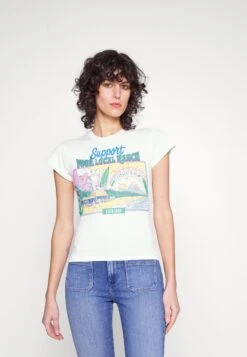 Wrangler Shrunken Band Tee - T-Shirt Imprimé - Worn White