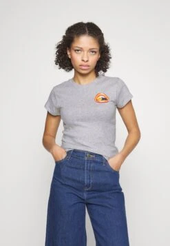 Wrangler Shrunken Band Tee - T-Shirt Imprimé - Light Grey