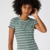 Wrangler Stripe - T-Shirt Imprimé - Himmelblau