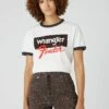 Wrangler Ringer - T-Shirt Imprimé - Faded Black