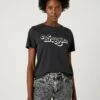 Wrangler Regular Tee - T-Shirt Imprimé - Washed Black