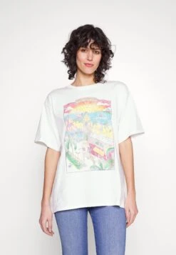 Wrangler Oversized Tee - T-Shirt Imprimé - Worn In White