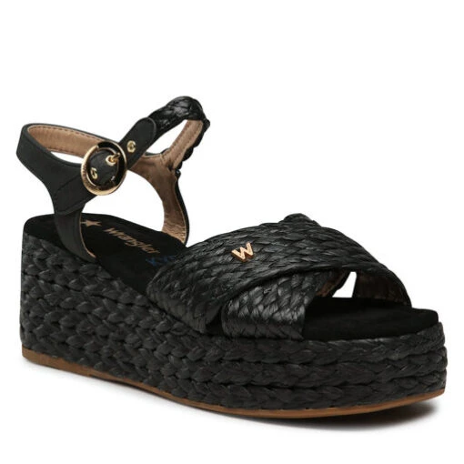 Espadrilles Wrangler Alma Raffia WL31554A Black 062 -Wrangler Promos Boutique espadrilles wrangler alma raffia wl31554a black 062
