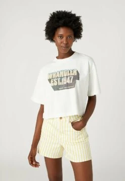 Wrangler Boxy - T-Shirt Imprimé - Worn White